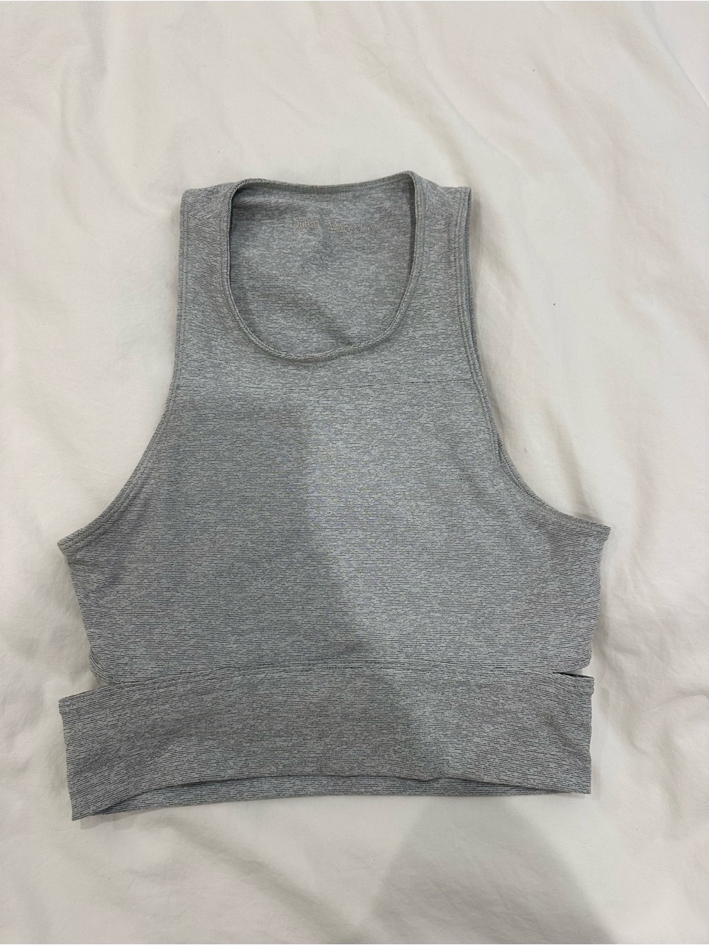 Outdoor Voices Gray Crop Tank with Cut Outs